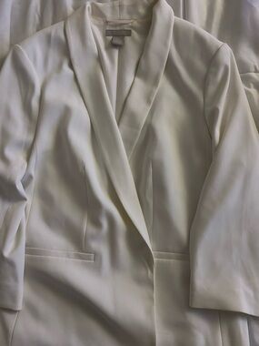 H&M White Shawl Collar Blazer Jacket